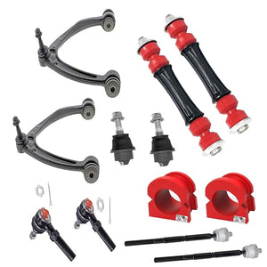 Complete 16-piece front suspension kit for 2007-2014 Chevy Silverado and GMC Sierra 1500.