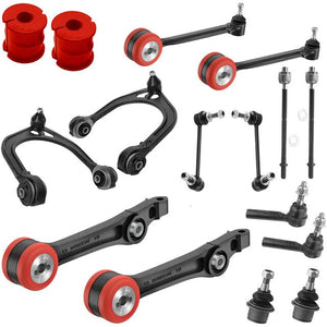 16pc Front Suspension Control Arm & Steering Kit - Fits Dodge Charger, Challenger, Magnum, Chrysler 300 RWD 2005-2010 | CODE RED USA Made Bushings