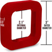 3-Pack of 2-inch hitch receiver silencer pads in black and red for tow hitch noise reduction