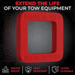 3-Pack of 2-inch hitch receiver silencer pads in black and red for tow hitch noise reduction