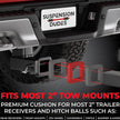 3-Pack of 2-inch hitch receiver silencer pads in black and red for tow hitch noise reduction