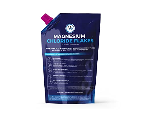 Dead Sea Magnesium Flakes Bath Salts – Premium Magnesium Supplement Bath Salts for Women Relaxing – Mineral Supplements for Muscle Relief, Aches – Raw and Pure Sourced Soothing Flake Salt for Men and Women