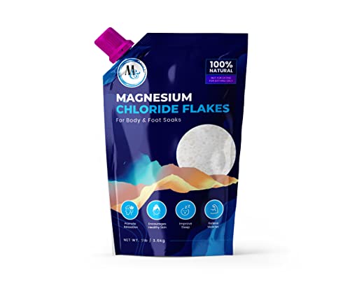 Dead Sea Magnesium Flakes Bath Salts – Premium Magnesium Supplement Bath Salts for Women Relaxing – Mineral Supplements for Muscle Relief, Aches – Raw and Pure Sourced Soothing Flake Salt for Men and Women