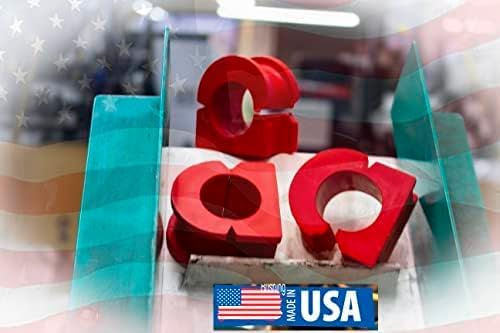 4 PC Front Sway Bar Bracket + Code RED Extreme Bushing Kit FITS Jeep Grand Cherokee 2016-2022, Bushings Designed and Manufactured in The USA - 38 mm Diameter Bar