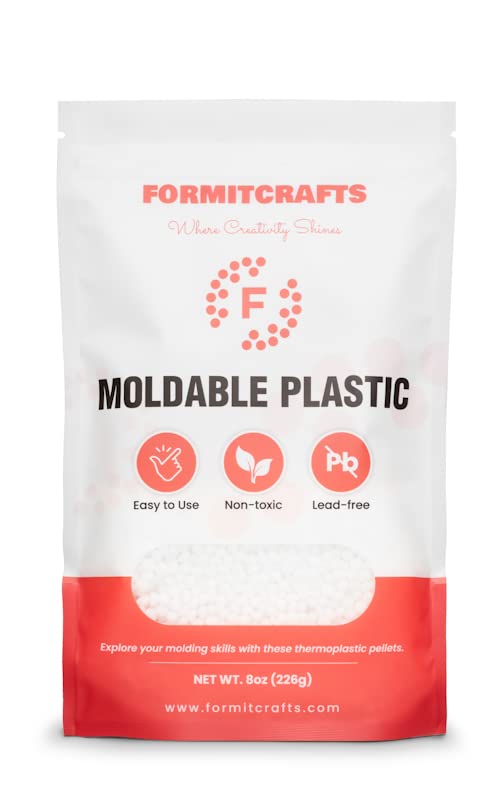 Thermoplastic Beads -8 oz. Polymorph Plastic Pellets(Made in Spain) - Reusable Moldable Plastic Beads - Melting Plastic Pellets for Modeling, DIY Craft