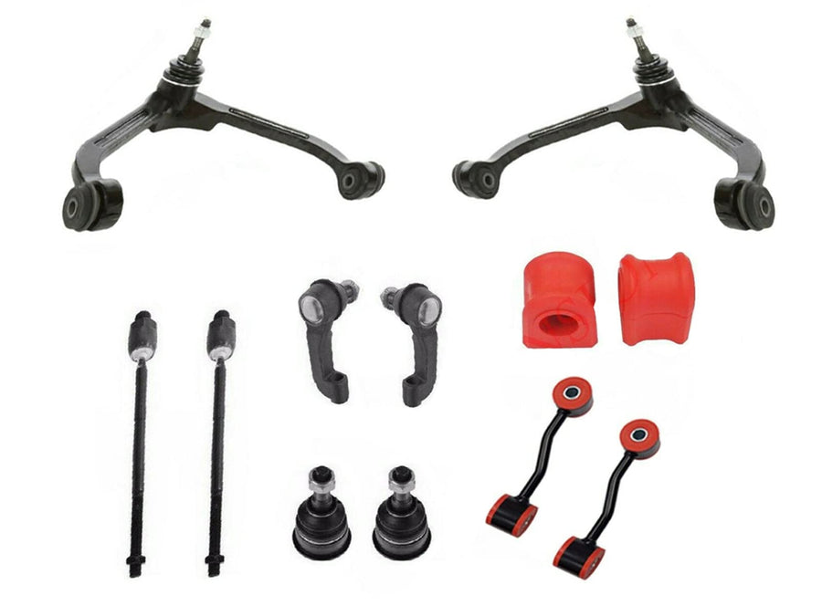12 Piece Front Upper Control Arm Suspension Kit + Front CODE RED Bushings FITS Jeep Liberty 2002-2004