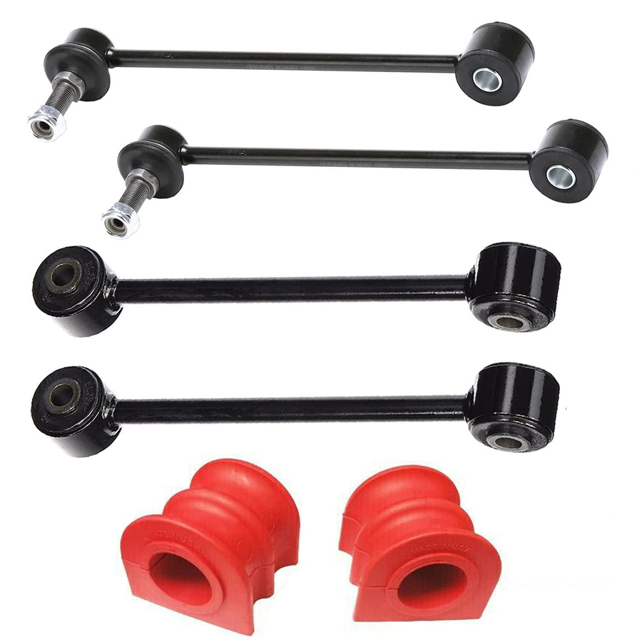6PC Front Stabilizer Bar Links With Front Bushings + Rear Stabilizer Links Fits 2006-2010 Jeep Grand Cherokee Commander