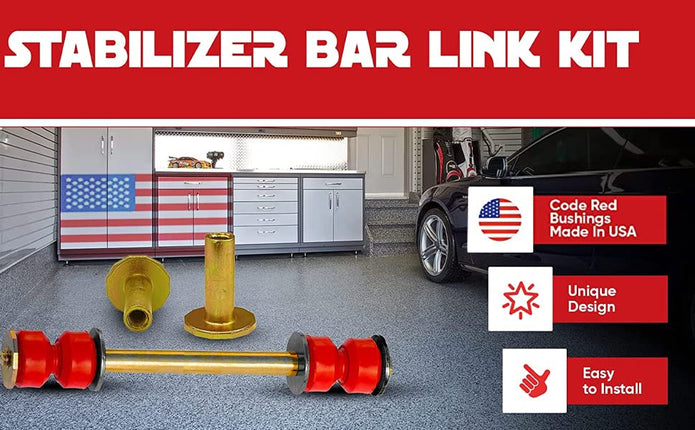 Suspension Dudes PAIR Front Sway Bar Stabilizer Links Mountaineer Pickup Explorer Ranger Ram, Bushings Made In USA K700542 K7275 (6 PC Front/Rear Link Bushing Kit 2002-2005/29-30 MM Bar)