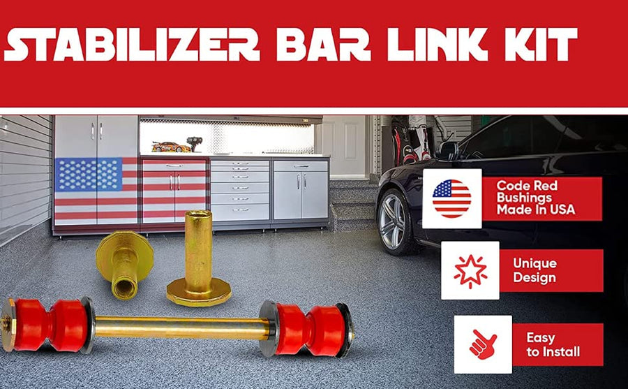 Suspension Dudes PAIR Front Sway Bar Stabilizer Links Mountaineer Pickup Explorer Ranger Ram, Bushings Made In USA K700542 K7275 (6 PC Front/Rear Link Bushing Kit 2002-2005/29-30 MM Bar)