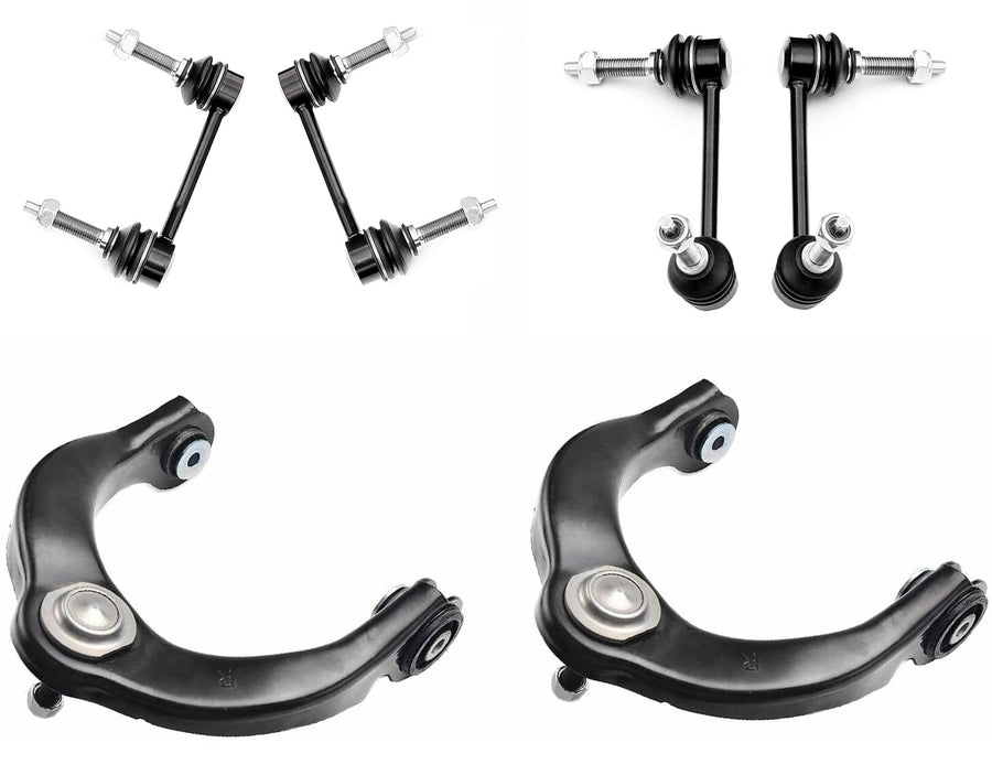 6PC Front Right/Left Upper Control Arms + Front/Rear Stabilizer Link Kit FITS Dodge Durango 2011-2015, Jeep Grand Cherokee 2011-2015
