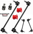 Suspension Dudes 18 PC Front Lower Control Arm, Front/Rear Sway Bar Link & Inner/Outer Tie Rod Suspension Kit, Code Red USA‑Made Bushings FITS Accord 2013-2017, RK642509 RK642517
