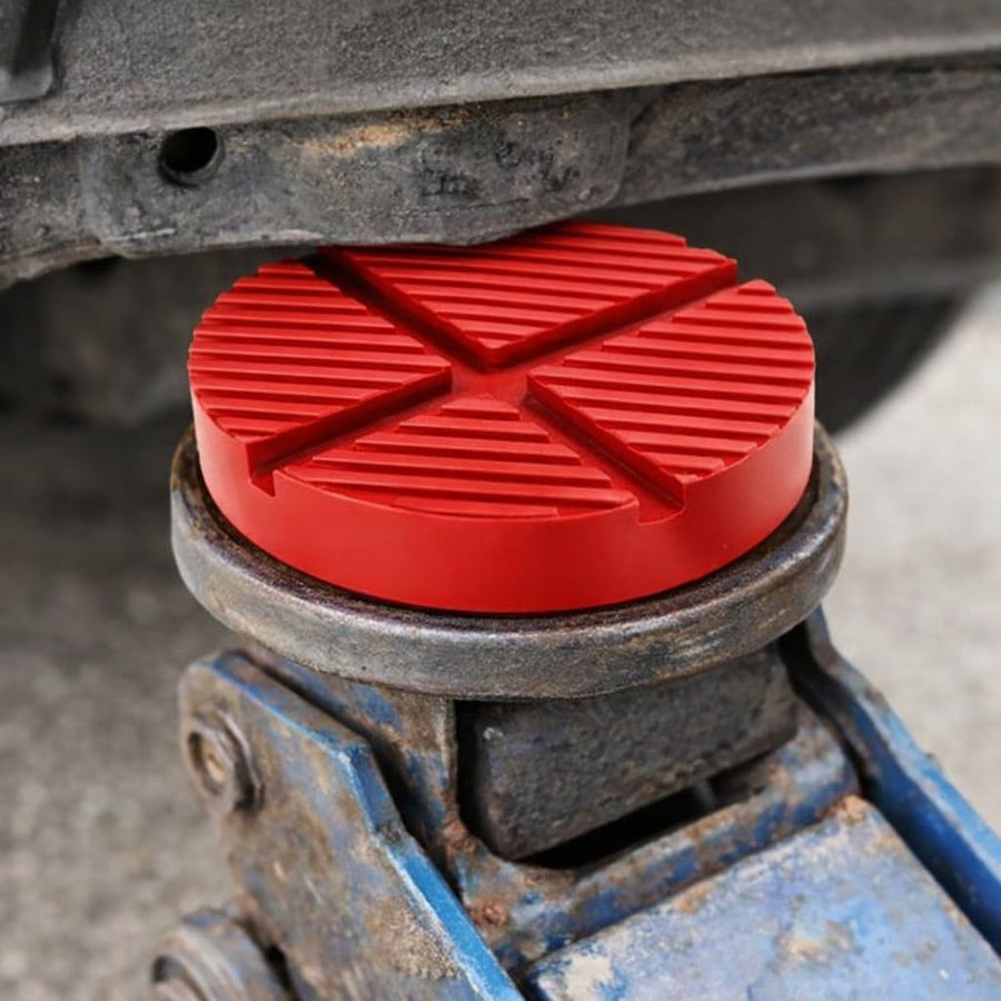 Universal Floor Jack Rubber Pad – Upgraded Heavy‑Duty Jack Pad Adapter with X‑Groove Pinch Weld Protector, Anti‑Slip Cushion Puck for Safe, Scratch‑Free Vehicle Lifting, Fits Most Floor Jacks, 1 Pack