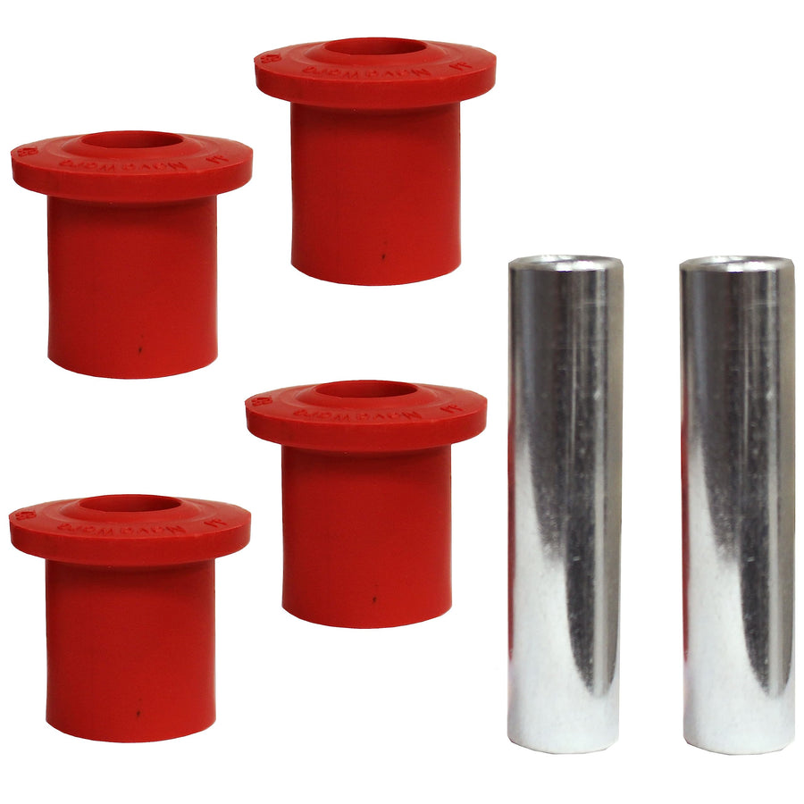 Suspension Dudes PAIR Front/Rear Frame Shackle Bushing Kit FITS Wrangler 1987-1995, CODE RED Bushings Made In USA SB376 52002552