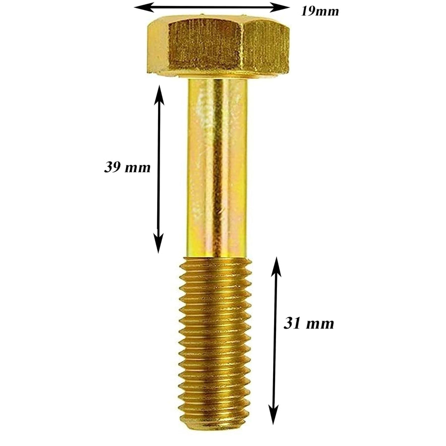 Hex Bolts M12-1.25 x 70, Fine Thread Class 10.9 Yellow Zinc Finish