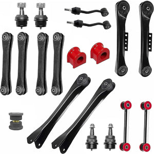 20‑Piece Suspension Kit for Jeep Wrangler TJ 1997‑2006 AWD – Front/Rear Upper & Lower Control Arms, Stabilizer Links, Stabilizer Bushing Kit, Track Bar Bushing Kit, Front Upper/Lower Ball Joints