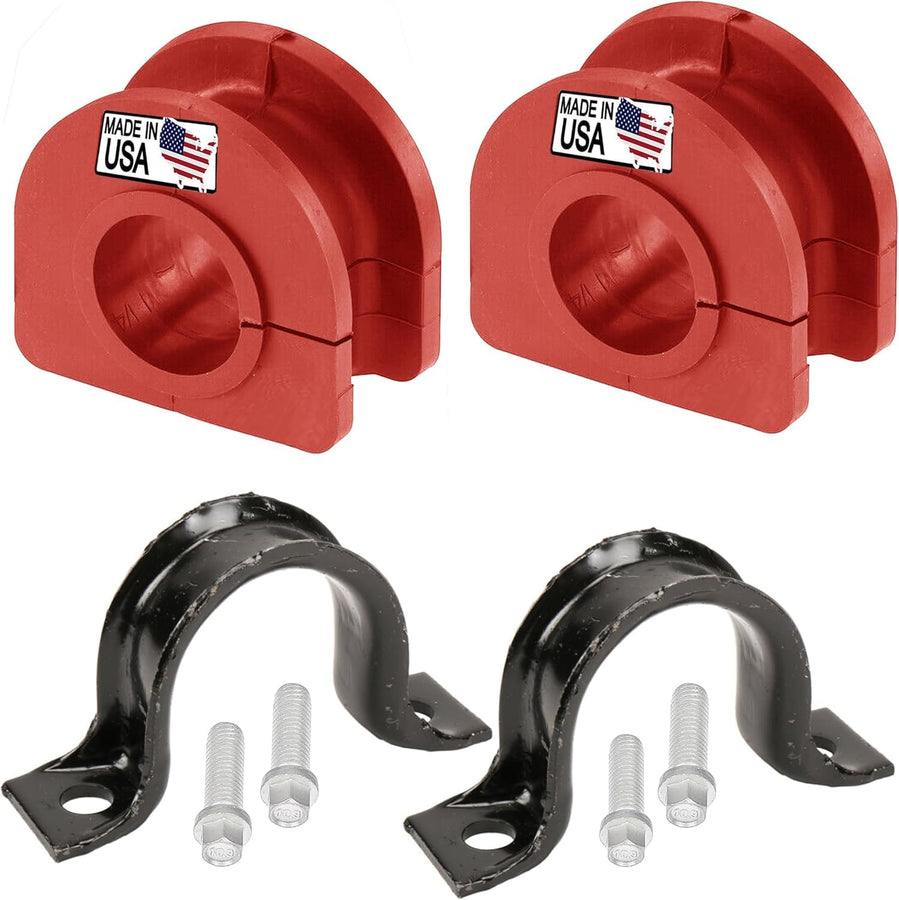 Suspension Dudes Front Sway Bar Stabilizer Bracket + CODE RED Bushing Kit FITS Silverado Sierra 1500 2500 3500 Classic, K6408 928-308 - Bushings Made In USA, 28 MM Bar