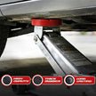 Universal Floor Jack Rubber Pad, Upgraded Jack Pad Adapter with Pinch Weld Side Frame Rail Protector, Thick Anti‑Slip X‑Groove Cushion Puck, Cross Beam Jack Adapter for Safe Vehicle Lifting, 1 Pack