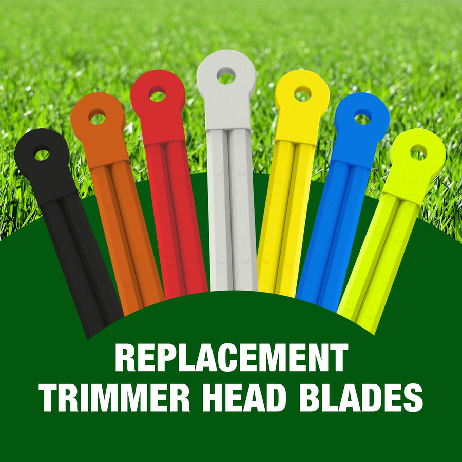Push-N-Load Flexible Plastic Trimmer Blades, Universal Fit for 5/16-Inch Pin Hole Trimmers, Durable and Efficient, Comes in a Convenient 36-Pack Perfect for Cutting Grass and Tackling Light Brush- RED