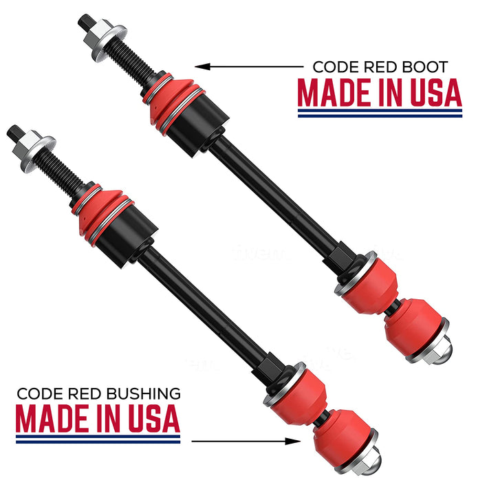 PAIR Front Sway Bar CODE RED Link Kit FITS Ram 1500 2006-2018, Ram 1500 Classic 2019-2022, Boots And Bushings Designed And Manufactured In USA K80894