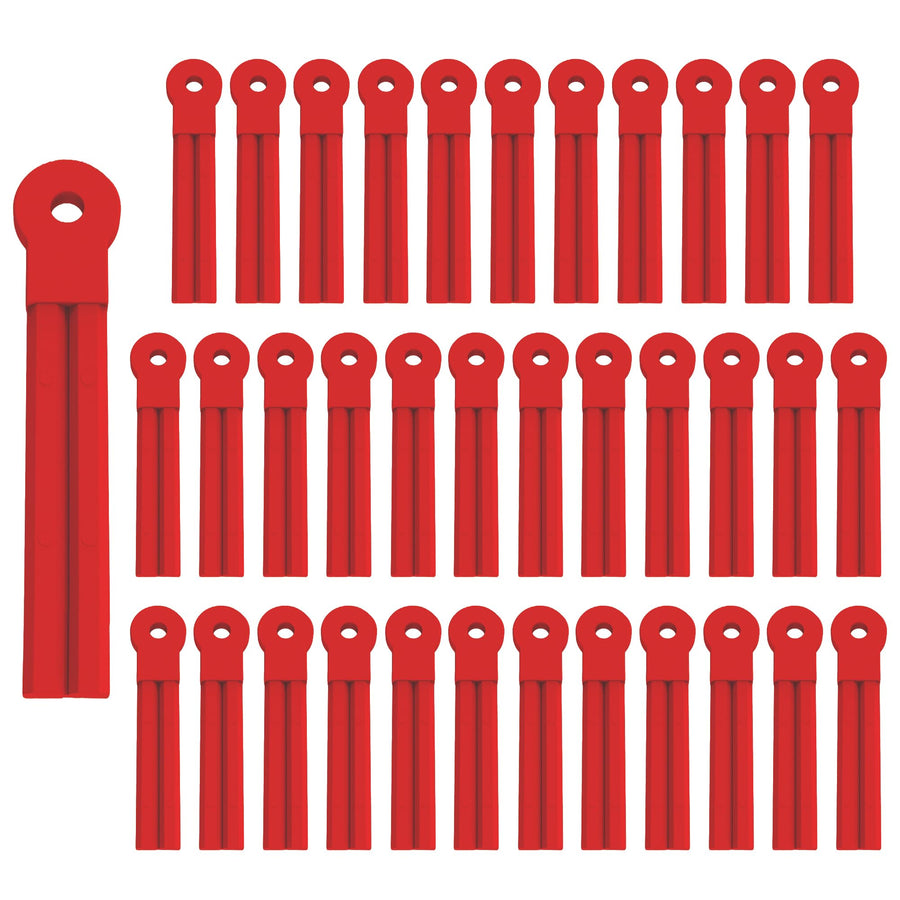 Push-N-Load Flexible Plastic Trimmer Blades, Universal Fit for 5/16-Inch Pin Hole Trimmers, Durable and Efficient, Comes in a Convenient 36-Pack Perfect for Cutting Grass and Tackling Light Brush- RED