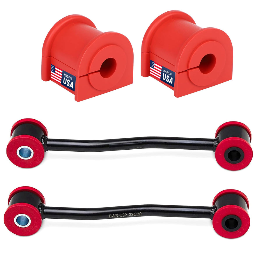 4PC Rear Sway Bar Link Kit + Bushing Kit FITS Grand Cherokee 1999-2004, Bushings Designed And Manufactured In The USA K3202 K7410