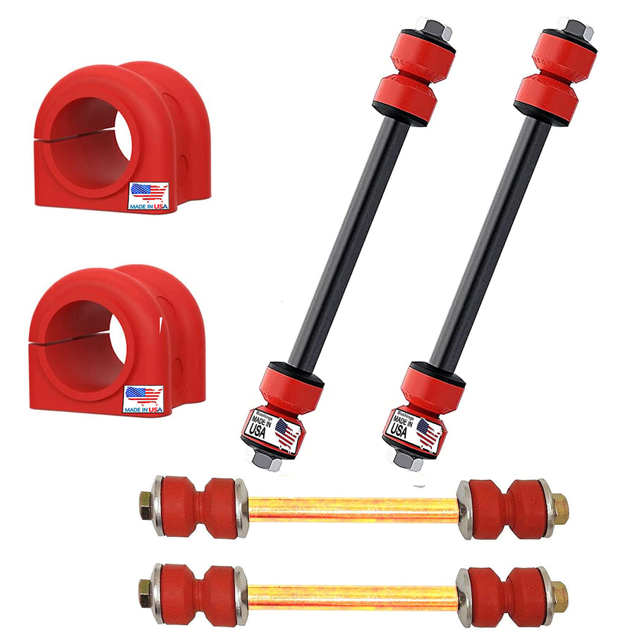 Suspension Dudes PAIR Front Sway Bar Stabilizer Links Mountaineer Pickup Explorer Ranger Ram, Bushings Made In USA K700542 K7275 (6 PC Front/Rear Link Bushing Kit 2002-2005/29-30 MM Bar)