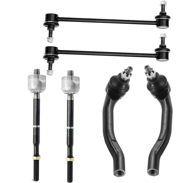 Suspension Dudes 6 PC Front Suspension Sway Bar Stabilizer Link Kit + Inner/Outer Tie Rod End Kit FITS Nissan Sentra 2013-2019, Leaf 2018-2019, NV200 2013-2019, ES800965 ES800966 EV800951 K750719