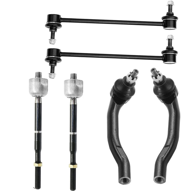 Suspension Dudes 6 PC Front Suspension Sway Bar Stabilizer Link Kit + Inner/Outer Tie Rod End Kit FITS Nissan Sentra 2013-2019, Leaf 2018-2019, NV200 2013-2019, ES800965 ES800966 EV800951 K750719