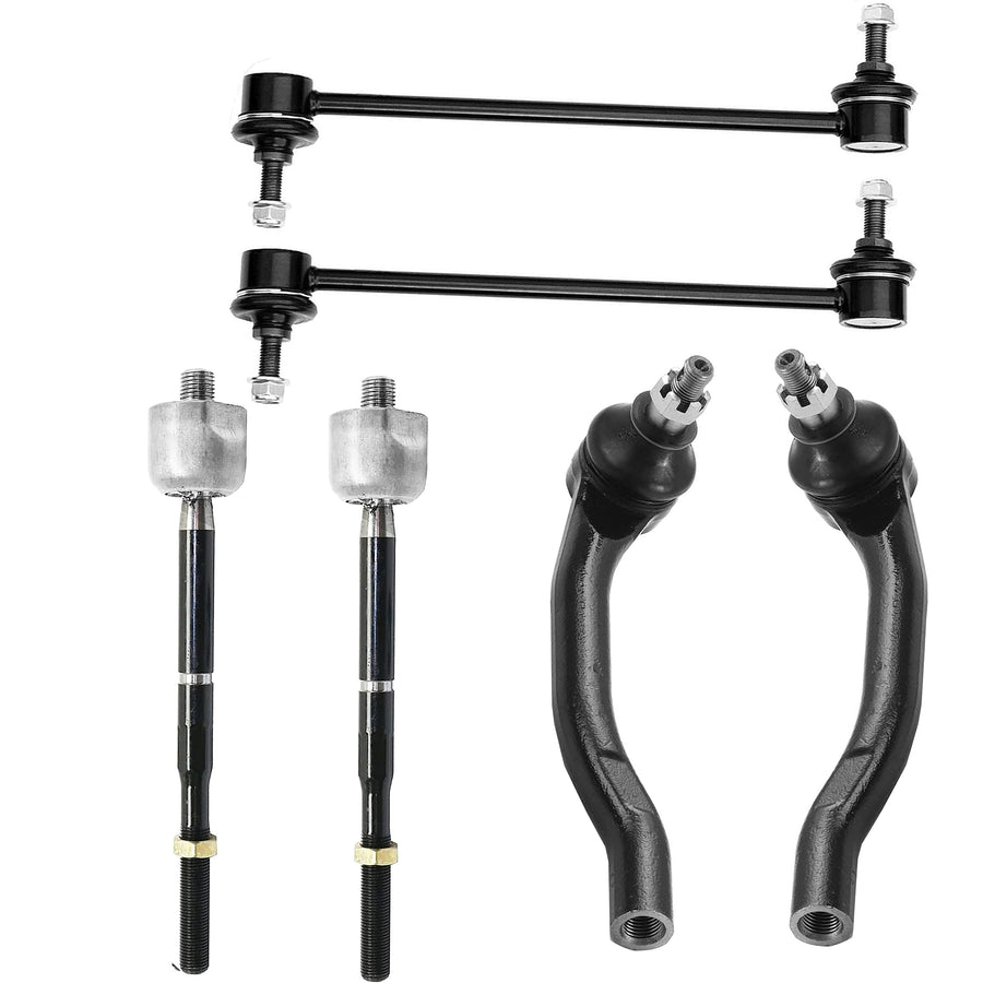 Suspension Dudes 6 PC Front Suspension Sway Bar Stabilizer Link Kit + Inner/Outer Tie Rod End Kit FITS Nissan Sentra 2013-2019, Leaf 2018-2019, NV200 2013-2019, ES800965 ES800966 EV800951 K750719