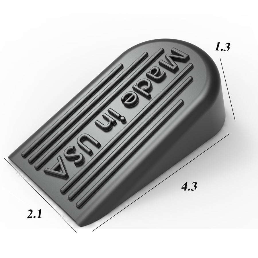 Rubber Door Stoppers for Bottom of Door Made in USA - Door Stop Wedge for Carpet, Tile, Concrete Floor, Heavy Duty for Commercial & Home - 2.1 x 1.3 x 4.3 Inches
