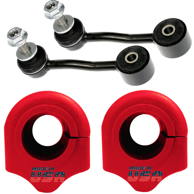 Suspension Dudes 4PC Front CODE RED Sway Bar Stabilizer Link & Bushing Kit FITS Wrangler 2020-2024, Gladiator 2020-2024, Bushings Made In USA - Bar Size 33 mm, 68251376AB 68413960AC K700908