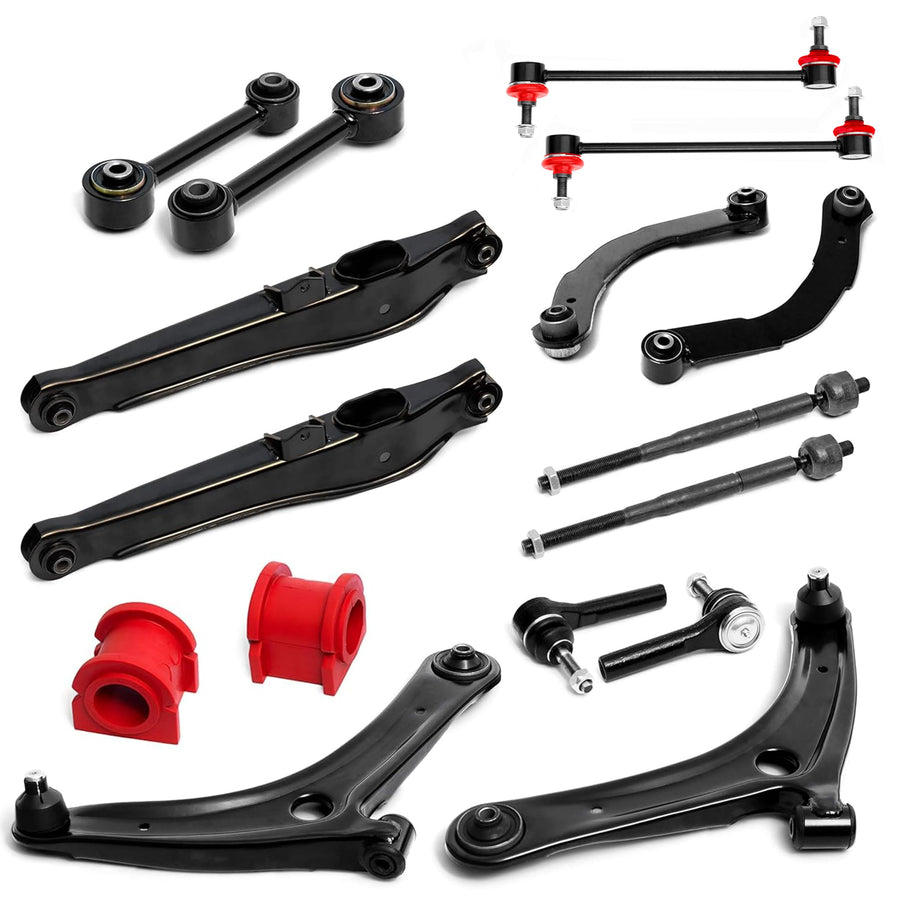 16PC Front Lower Rear Upper Control Arm Kit for 2007-2014 Dodge Caliber Jeep Compass