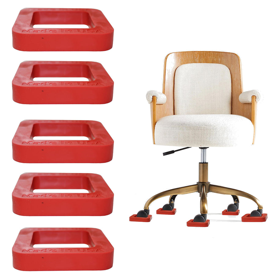Rubber Furniture Caster Cups, Furniture Coasters Anti-Sliding Floor Grip for Office Chairs with Wheels Made in The USA