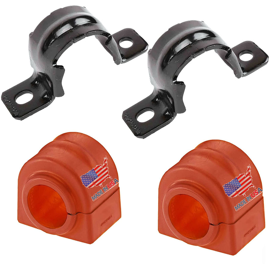 4PC OEM Front Sway Bar Bracket Kit + Front Bushing Kit FITS GMC Acadia Chevy Traverse 2007-2017, Enclave '08-'17, Saturn Outlook 2007-2010, Bushings Designed And Manufactured USA 15223561, 15837427