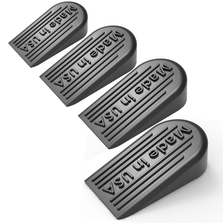 Rubber Door Stoppers for Bottom of Door Made in USA - Door Stop Wedge for Carpet, Tile, Concrete Floor, Heavy Duty for Commercial & Home - 2.1 x 1.3 x 4.3 Inches