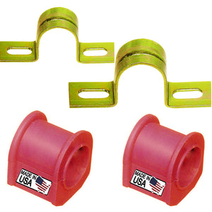 4 PC Front Sway Bar Bracket + CODE RED Bushing Kit FITS Select Models Blazer, Silverado 2500 HD, Suburban, Tahoe, Jimmy, Sierra, Yukon, Escalade, Bushings Made in USA K7326