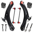 10 PC Front Lower Right/Left Control Arm Kit + Inner/Outer Tie Rod End Kit + Sway Bar Links/Bushing Kit Fits Nissan Rogue 2008-2013, Rogue Select 2014-2015, RK621452 RK624453