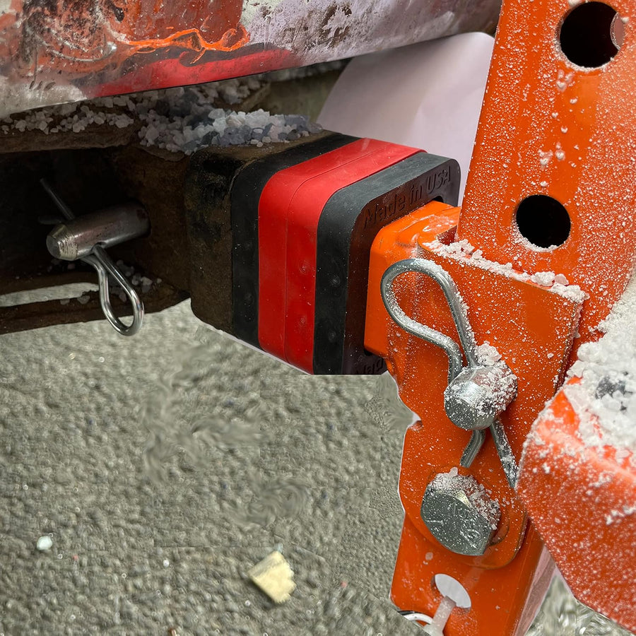 2-inch Hitch Receiver Silencer Pad Reduces Rattle and Noise, Provides Cushion Between Hitch Receiver and Tow Hitches, Made in USA (3-Pack Black/Red/Black)