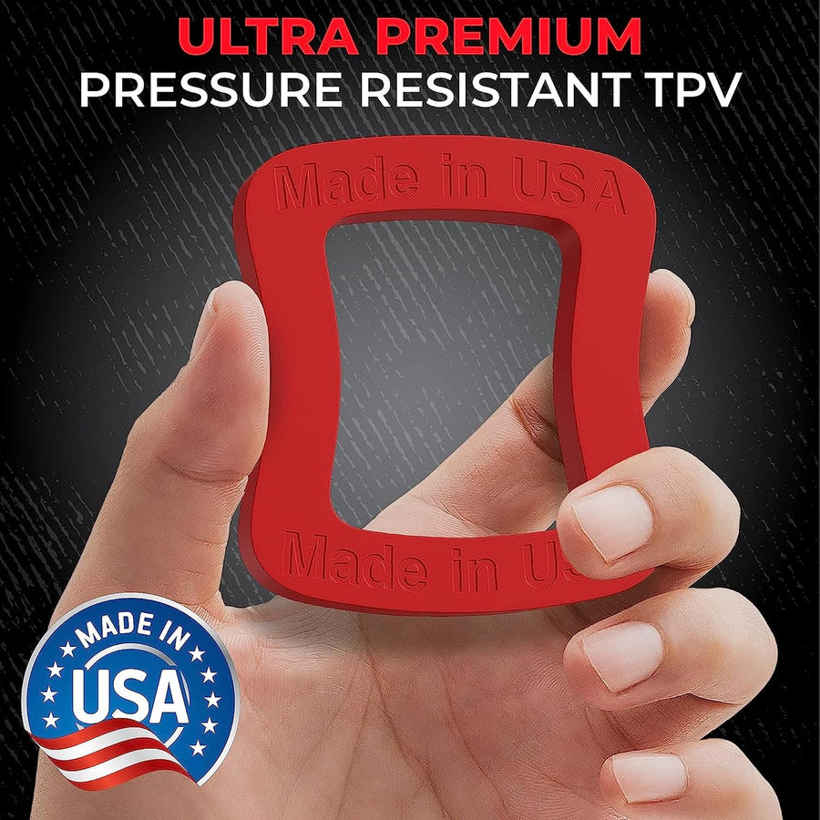 2-inch Hitch Receiver Silencer Pad Reduces Rattle and Noise, Provides Cushion Between Hitch Receiver and Tow Hitches, Made in USA (3-Pack Black/Red/Black)