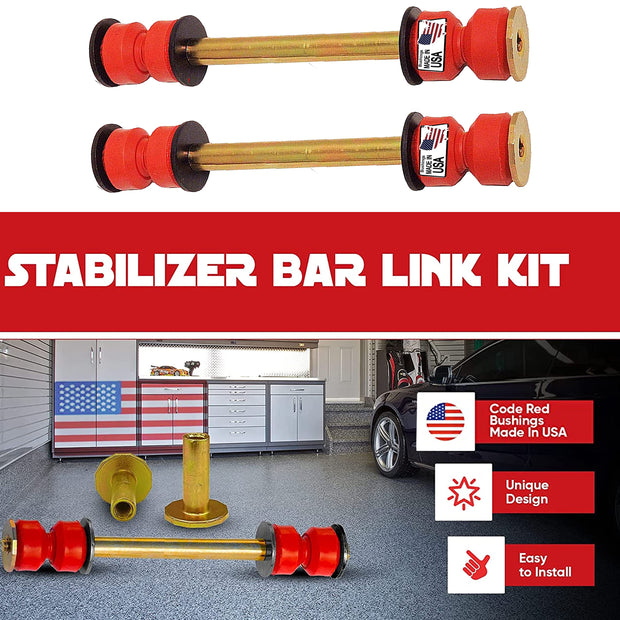 4PC Front sway bar link and Bushing For GMC Yukon, and Yukon XL 2007-2019 And Chevrolet Suburban 1500, Escalade Tahoe 2007-2019