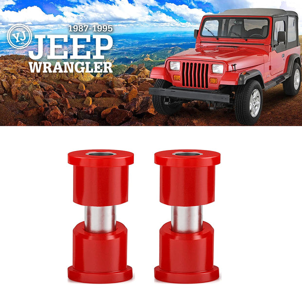 Suspension Dudes PAIR Front/Rear Frame Shackle Bushing Kit FITS Wrangler 1987-1995, CODE RED Bushings Made In USA SB376 52002552