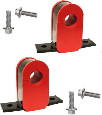 K8690 Front Sway Bar Bracket & CODE RED Bushing Kit (4pc) - Fits Ford E-150, E-250, E-350, E-450, Ranger, Mazda B-Series | Made in USA