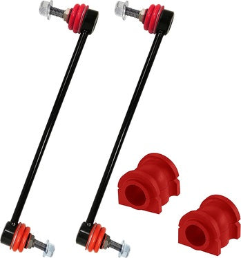 Front Sway Bar Link & CODE RED Bushing Kit (4pc) - Fits Chrysler Town & Country 2008-2016, Dodge Grand Caravan 2008-2020 | Made in USA