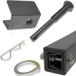 Heavy-duty anti-rattle trailer hitch pin for 2-inch receivers to prevent wobble and sway.