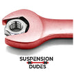 Jeep Grand Cherokee rear upper ball joint and stabilizer bar link kit for noise reduction.