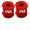 Pair of red CODE RED front stabilizer bar bushings for Chrysler 300, Dodge Charger, and Challenger RWD