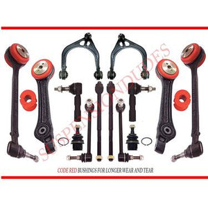 16pc Front Suspension Control Arm & Steering Kit - Fits Dodge Charger, Challenger, Magnum, Chrysler 300 RWD 2005-2010 | CODE RED USA Made Bushings