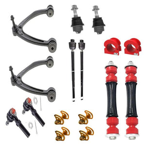 16pc Front Upper Control Arm Kit with Tie Rods & Alignment Hardware - Fits Silverado, Sierra, Tahoe, Yukon 1500 (2007-2014) | RK80669 RK80670 K700538
