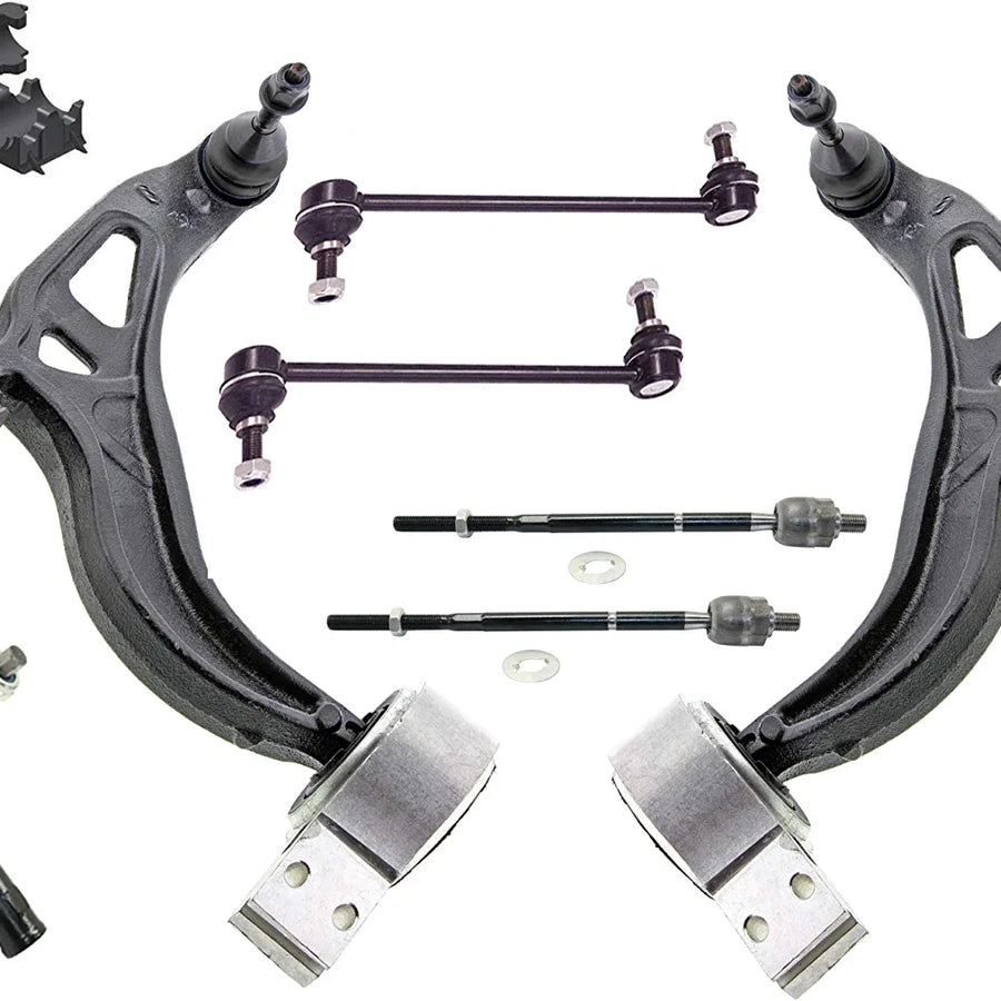 Complete 12-piece front suspension and steering overhaul kit for 2011-2017 Ford Explorer.