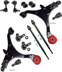Complete 12-piece front suspension and steering kit for 2002-2006 Honda CR-V.
